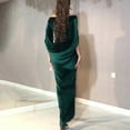 thumbnail image 6 of BAETEUY Lady Evening Dress - Skinny Pleated Off Shoulder Slit Hem Half Sleeves Maxi Dress, 6 of 7