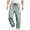 Blue, variant on Mens Outdoor Cargo Pants Elastic Waist Drawstring Sweatpants Athletic Pants with Multi-pocket