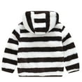 thumbnail image 4 of FAOWME Boys Outwear Zipper Toddler Warm Striped Kids Hooded Thick Coat Baby Girls Girls Coat Jacket Coffee 3-4 Years, 4 of 4