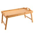 thumbnail image 1 of Mesa de cama plegable Mini mesa de bandeja de madera Cama de servicio, 1 of 10