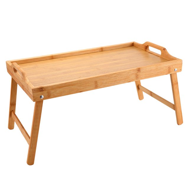 Mesa de cama plegable Mini mesa de bandeja de madera Cama de servicio