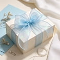 thumbnail image 4 of SLYNSHome Sheer Organza Ribbon With Wired Edge,Blue Iridescent Shiny Decorative Ribbon For Gift Wrapping, Bow Making, Wedding Party DIY Craft Decor, 9 Meters, 4 of 6