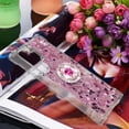 thumbnail image 7 of Phone Case for Samsung Galaxy S23 Ultra, Shockproof Clear Quicksand Glitter Flowing Liquid with Bling Diamond Ring Stand,Cute Women Girls Case for Galaxy S23 Ultra 6.8'' LS - Rose Gold, 7 of 7