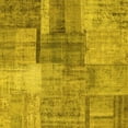 thumbnail image 1 of Ahgly Company Machine Washable Indoor Square Patchwork Yellow Transitional Area Rugs, 4' Square, 1 of 4