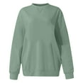 thumbnail image 4 of Women's Autumn/Winter Casual Solid Color Round Neck Long Sleeved Hooded Sweatshirt, 4 of 4
