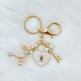 thumbnail image 3 of Wrapables Novelty Keychain and Bag Charm for Purse Handbag Backpack, White Heart Lock and Key, 3 of 6