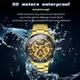 thumbnail image 6 of OLEVS Skeleton Watches for Men Luxury Dress Automatic Self Winding Mechanical Gold Plated Stainless Steel Waterproof Luminous Business Men Wrist Watch Reloj Para Hombre, 6 of 15