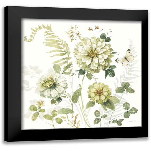 Audit, Lisa 12x12 Black Modern Framed Museum Art Print Titled - Green Fields V