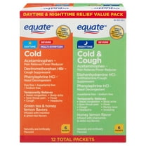 Equate Multi-Symptom Daytime & Nighttime Severe Cold & Cough Relief Powder Packets Combo Pack, 12 Count (2x6 Count)
