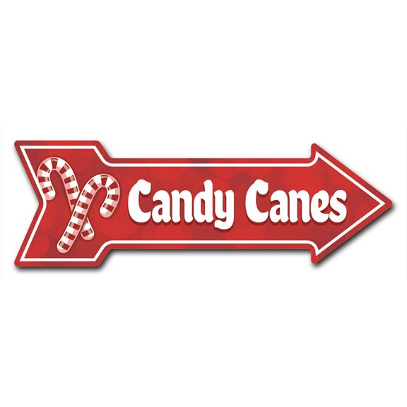 SignMission 10 x 30 in. Indoor & Outdoor Decor Direction Sticker Vinyl Wall Decals - Candy Canes - 24 in.