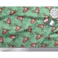 thumbnail image 3 of Soimoi Poly Georgette Fabric Leaves & Rose Floral Print Fabric by The Yard 52 Inch Wide, 3 of 3