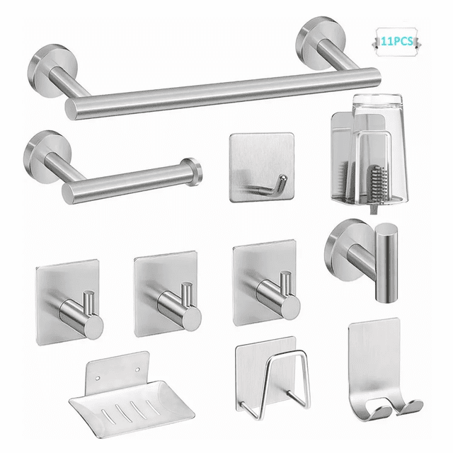 Juego De Accesorios De Baño de 11 Pz Plateado