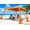 Orange-10x10 FT 4 Pole, variant on Turquoise 10x10 FT 4 Pole Beach Tent Sun Shelter for Outdoor Camping Fishing Picnic