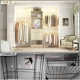thumbnail image 5 of Homieasy 25'' - 96'' W Closet System with Wooden Drawers and Hanging Rods(Cut to Fit), White Oak, 5 of 7
