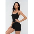 thumbnail image 3 of PISONIC Women 2 Piece Workout Sets Crossover High Waisted Biker Shorts with Pockets Built in Bra Racerback Tank Tops, 3 of 8