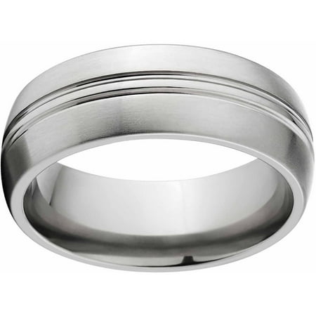 Brushed 8mm Titanium Wedding Band with Comfort Fit Design