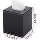 thumbnail image 3 of Caja de pañuelos de piel sintética cuadrada, soporte para servilletas de gran tamaño, dispensador de caja de papel de bombeo, soporte para pañuelos faciales con parte inferior magnética (neg, 3 of 5