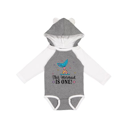 

Inktastic Mermaid 1st Birthday 1 Year Old Gift Baby Girl Long Sleeve Bodysuit