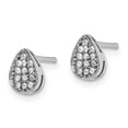 thumbnail image 2 of Auriga Fine Jewelry 925 Sterling Silver Rhodium-plated CZ Teardrop Post Stud Earrings for Women, 2 of 6