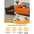 thumbnail image 5 of Burnt Orange Black Grey Sofa Covers for 2-3 Cushion Couch L-Shaped Sectional, Modern Irregular Geometric Abstract Washable Sofa Covers Slipcover for Living Room, Couch Cover Blanket 71"x134", 5 of 9
