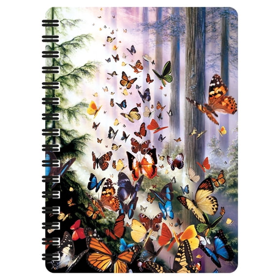 3D LiveLife Jotter - Butterfly Woods from Deluxebase. Spiral Bound A6 5.5x4in Small Animal Notebook, 80 Plain Recycled Pages, Insect Cover.