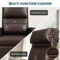 thumbnail image 6 of Garvee Power Recliner Chair with Heat & Massage for Adults – Ergonomic Adjustable PU Leather Sofa, Tall Back, Wide Arms, Side Pocket, Padded Seat – Ideal Home Theater & Living Room Seating, Brown, 6 of 9