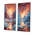 thumbnail image 3 of Designart "Coral Orange Iceberg Glacial Euphony II" Iceberg Wall Art Set Of 2 - Coral Landscapes Canvas Set For Living Room Decor, 3 of 7