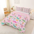 thumbnail image 2 of Erosebridal Cartoon Dino Queen Comforter Set For Girls,Kawaii Dinosaur Green Cactus Bedding Comforter Set For Girl, Reversible 3-Piece, 2 of 7