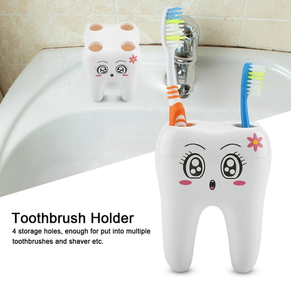 Cartoon Teeth Shape Toothbrush Holder 4 Hole Bathroom Tooth Brush Stand Bracket Container