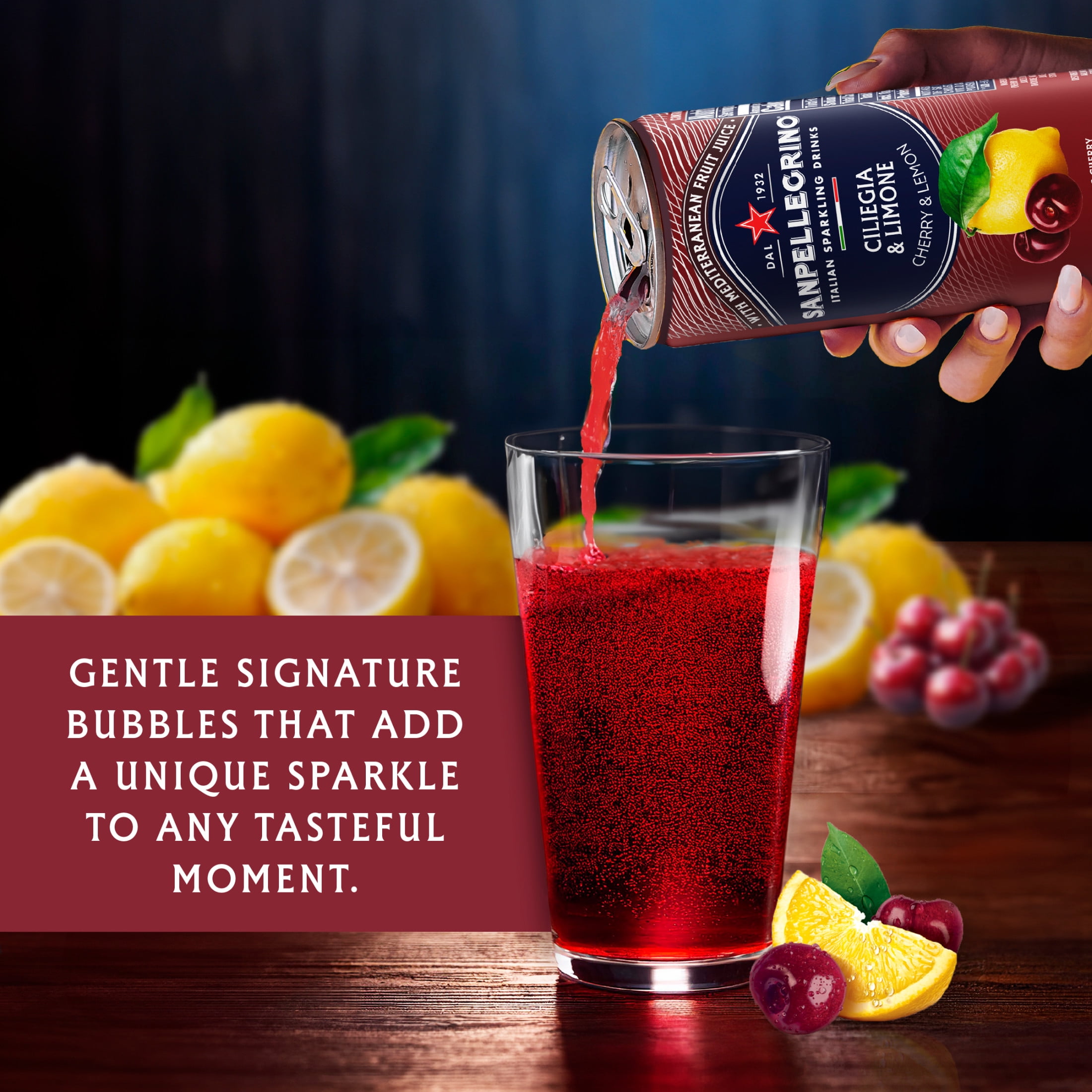SanPellegrino Soda Italiana Sparkling Cherry and Lemon, 24 Pack Cans