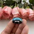 thumbnail image 2 of Wedding Rings For Men. 8mm Crushed Turquoise Black Tungsten Wedding Band, 2 of 7