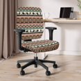 thumbnail image 5 of FKELYI 2 Pcs Office Chair Cover Removable Soft Swivel Computer Chair Slipcover Ethnic Tribal Geometric Cowboy Print Anti-Dust Armchair Protector for Home Office Decor, 5 of 7