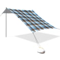 thumbnail image 3 of Portable Beach Tent Sun Shelter With Ground Pegs Water And Wind Resistant Sun Shade Canopy Angle Adjustable Blue Brown, 3 of 7