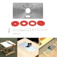 thumbnail image 3 of Machine Multifunctional Router Table Insert Plate Woodworking Benches Aluminium Wood Router Trimmer Models Engraving Machine with 4 Rings Tools, 3 of 7