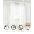 thumbnail image 2 of Linen Sheer Curtain Window Panel – White Natural Boho Curtain for Living Room Bedroom Length Pocket Farmhouse Country Semi Drape Rustic Privacy Light Filtering Shade for French Door 108 inch Long, 2 of 7