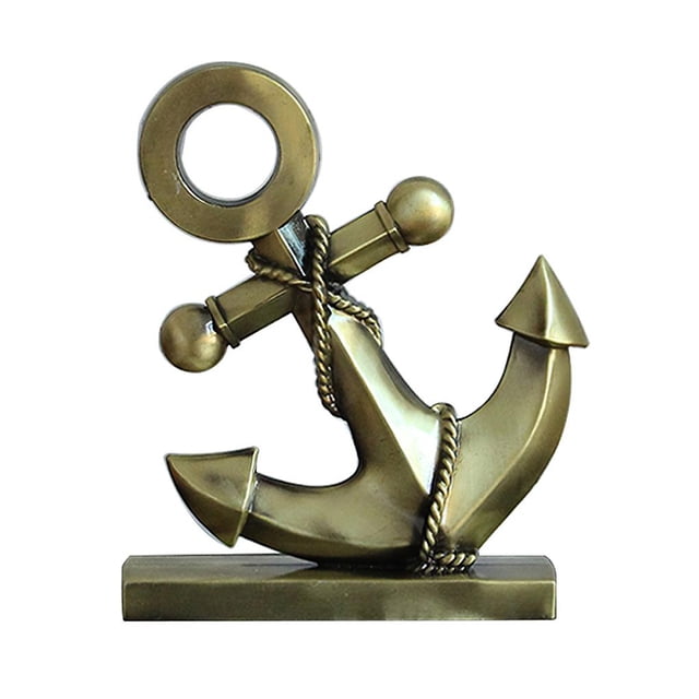 Estatua De Ancla De Estilo Mediterráneo Con Fondo De Felpa, Adorno De Ancla De Hierro Realista Para Sala De Estar, Colección De Arte De Oficina matsuzay HA019200-00