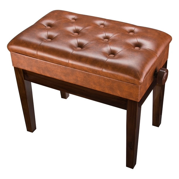 Yescom Piano Bench Adjustable Height PU Leather Padded Keyboard