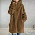 thumbnail image 4 of Edvintorg Long Sweatshirt Women's Tracksuits Solid Color Hoodie Zipper Jackets Long Sleeve Drawstring Sweatshirts Long Coat Tops with Pockets, 4 of 7