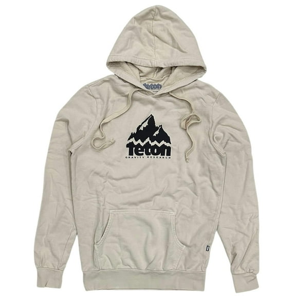 Teton Gravity Research Men's Grand Logo 2.0 Pullover Fleece Hoodie Sweatshirt (Small, Ivory)
