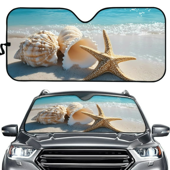 Yuyamidu Starfish Car Sunshades for Windshield Conch Windshield Sun Shade Car Accessories Foldable Car Window Visor for Auto SUV Truck Van Car Protector