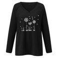 thumbnail image 4 of Camisas Para Mujer Camiseta Suelta de Manga Larga Jersey Tops Moda Casual Impresión Cuello en V Odeerbi ODB123545, 4 of 5