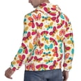 thumbnail image 6 of Pofeuu Colorful Butterflies Print Mens Casual Hooded Collar Drawstring Hoodies Pullover Sweatshirts Casual Long Sleeve Shirts-Small, 6 of 7