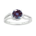 thumbnail image 2 of Sterling Silver with Color Changing Alexandrite and White Diamond Engagement Ring, 2 of 3