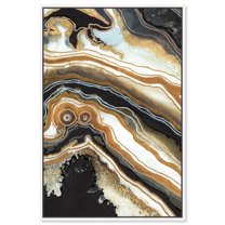 Black And Gold II Mineral, Agate & Geode Wall Art Canvas Wall Art by Art Remedy, White Floater Frame, 21" x 31"