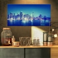 thumbnail image 1 of Panorama de New York Bleu la Nuit - Impression sur Toile, 1 of 3