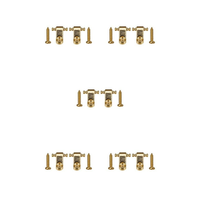 Guardoinrt 2Pcs Professional Roller String Trees String Retainer Buckle Guides Stringed Instrument Accessories Electric Guitar Parts Gold 5Set