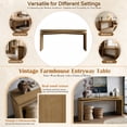 thumbnail image 6 of Atumcto 65" Long Console Table, Rustic Wood Entryway Sofa Table with Geometric Base for Living Room Hallway Behind Couch, Antique Brown, 6 of 9
