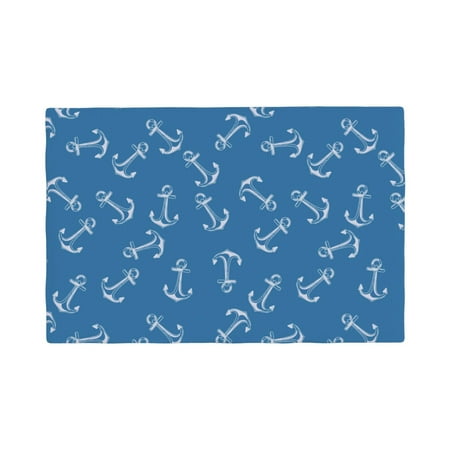

Placemats Set of 4 Creative anchor blue cartoon Heat Resistant Non - Slip Place mats Waterproof table mat for Kitchen Dining-4片装