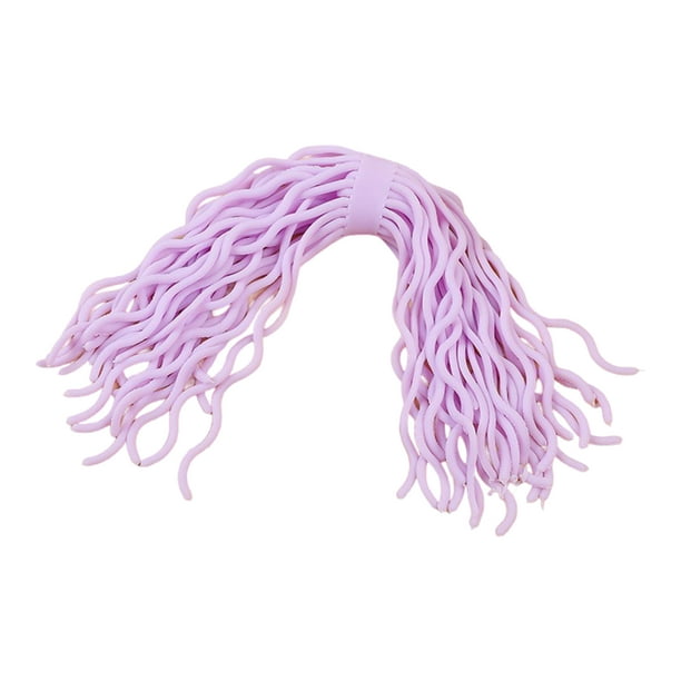 Bewildely 10 piezas de fideos de mono que brillan en la oscuridad, fideos elásticos para inquietarse, fideos de mono elásticos, fideos suaves Juguetes violeta