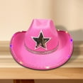 thumbnail image 6 of Milageto Cowboy Hat Props Cowgirl Sombrero Caps for Holiday Dress up Horseback Riding Pink, 6 of 8